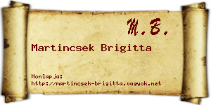Martincsek Brigitta névjegykártya